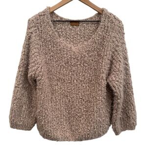 POL Super Soft Fuzzy Cozy Stretchy Tan Beige Sweater Size Small‎